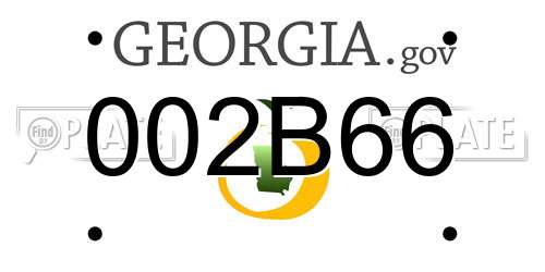 002B66 Georgia License Plate