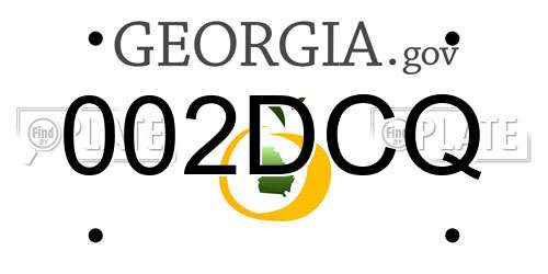 002DCQ Georgia License Plate