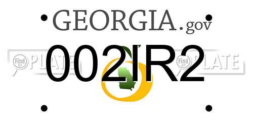 002IR2 Georgia License Plate