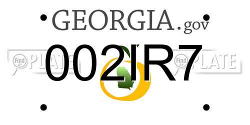 002IR7 Georgia License Plate