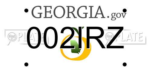 002IRZ Georgia License Plate