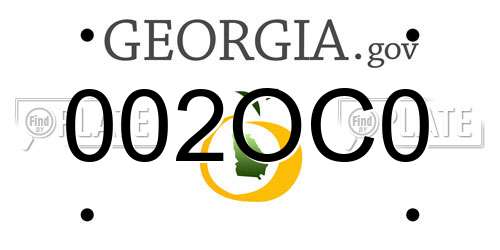 002OC0 Georgia License Plate