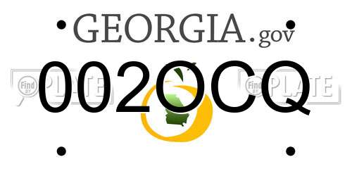 002OCQ Georgia License Plate
