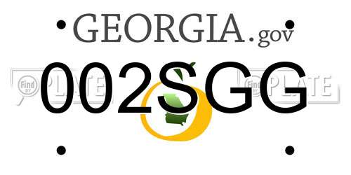 002SGG Georgia License Plate