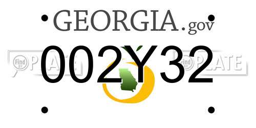 002Y32 Georgia License Plate