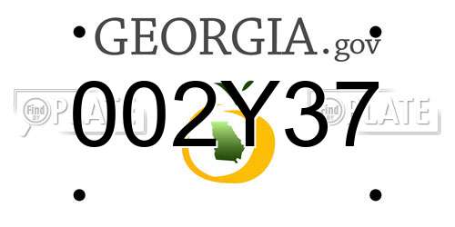 002Y37 Georgia License Plate