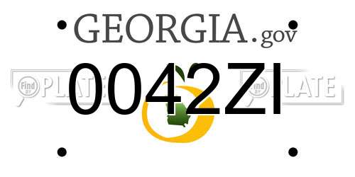 0042ZI Georgia License Plate
