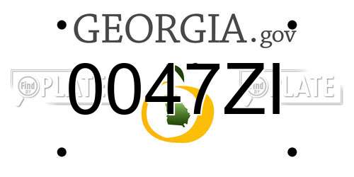 0047ZI Georgia License Plate