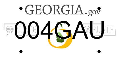 004GAU Georgia License Plate