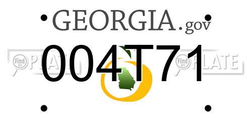 004T71 Georgia License Plate
