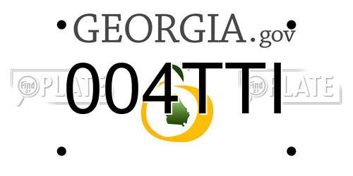 004TTI Georgia License Plate