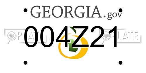 004Z21 Georgia License Plate