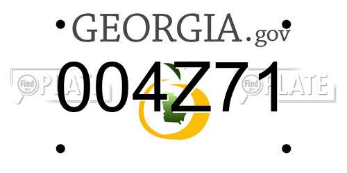 004Z71 Georgia License Plate