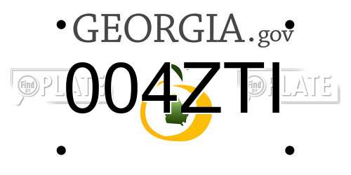 004ZTI Georgia License Plate