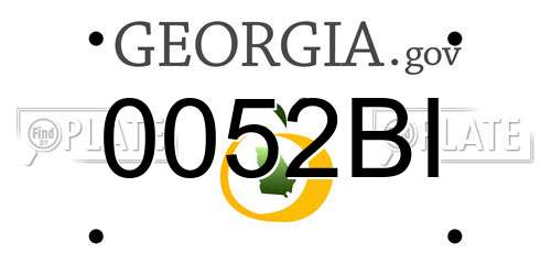 0052BI Georgia License Plate
