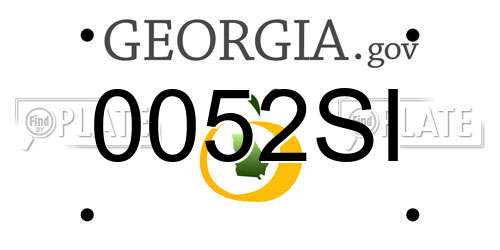 0052SI Georgia License Plate