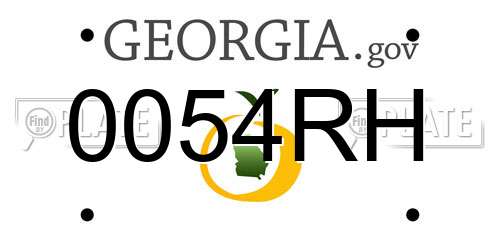 0054RH Georgia License Plate