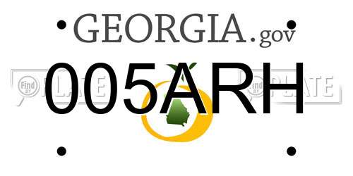 005ARH Georgia License Plate