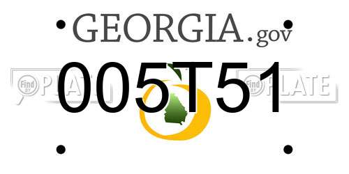 005T51 Georgia License Plate