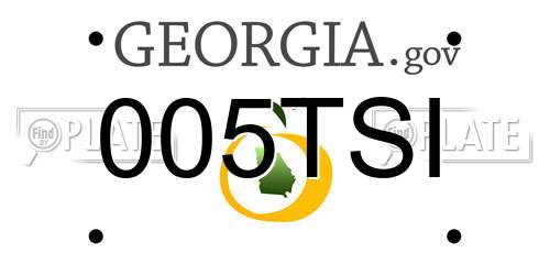 005TSI Georgia License Plate