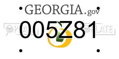 005Z81 Georgia License Plate