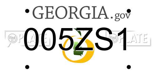 005ZS1 Georgia License Plate