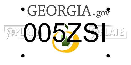 005ZSI Georgia License Plate