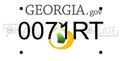 0071RT Georgia License Plate