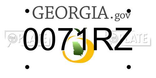 0071RZ Georgia License Plate
