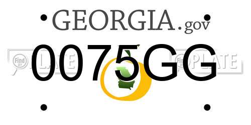 0075GG Georgia License Plate