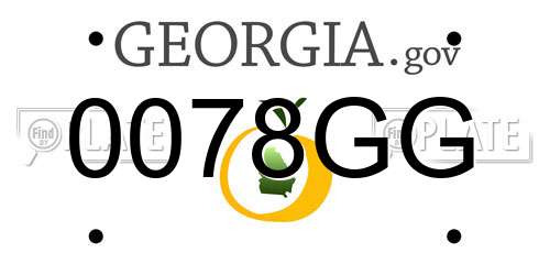 0078GG Georgia License Plate