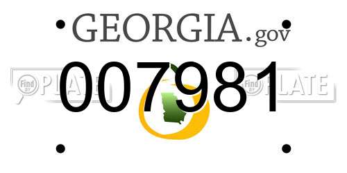 007981 Georgia License Plate