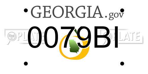 0079BI Georgia License Plate