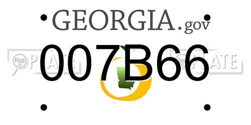 007B66 Georgia License Plate