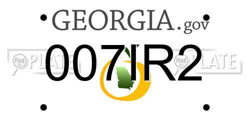 007IR2 Georgia License Plate