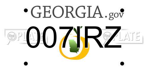007IRZ Georgia License Plate