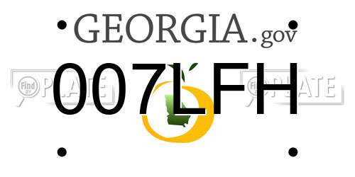007LFH Georgia License Plate
