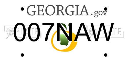 007NAW Georgia License Plate