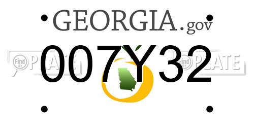 007Y32 Georgia License Plate
