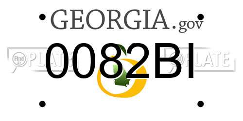 0082BI Georgia License Plate