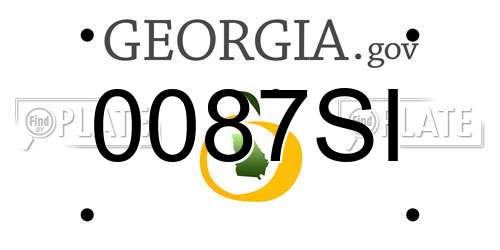 0087SI Georgia License Plate