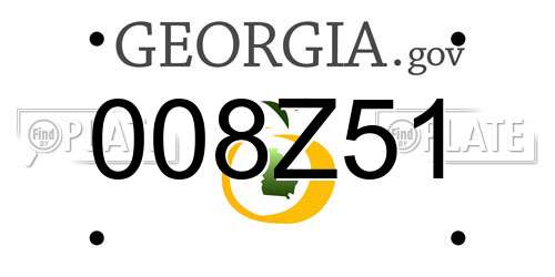 008Z51 Georgia License Plate