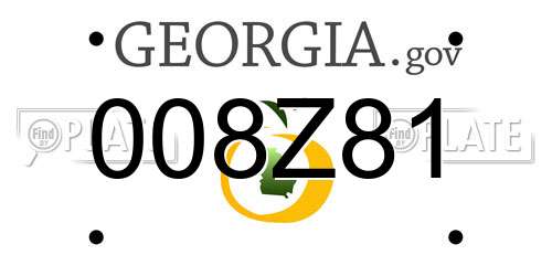 008Z81 Georgia License Plate