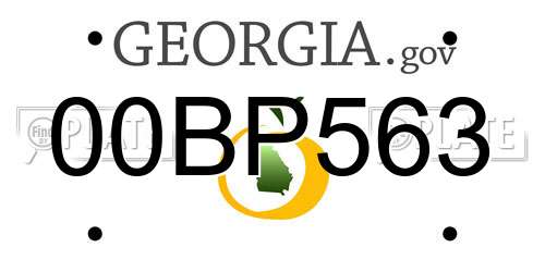 00BP563 Georgia License Plate