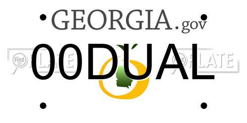 00DUAL Georgia License Plate
