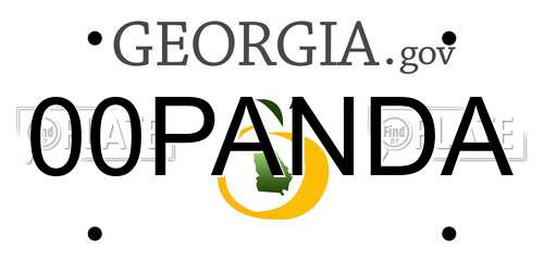 00PANDA Georgia License Plate