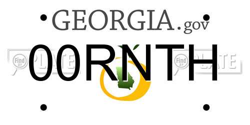 00RNTH Georgia License Plate