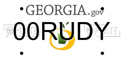 00RUDY Georgia License Plate