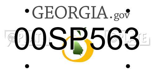 00SP563 Georgia License Plate