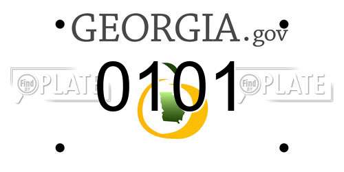 0101 Georgia License Plate